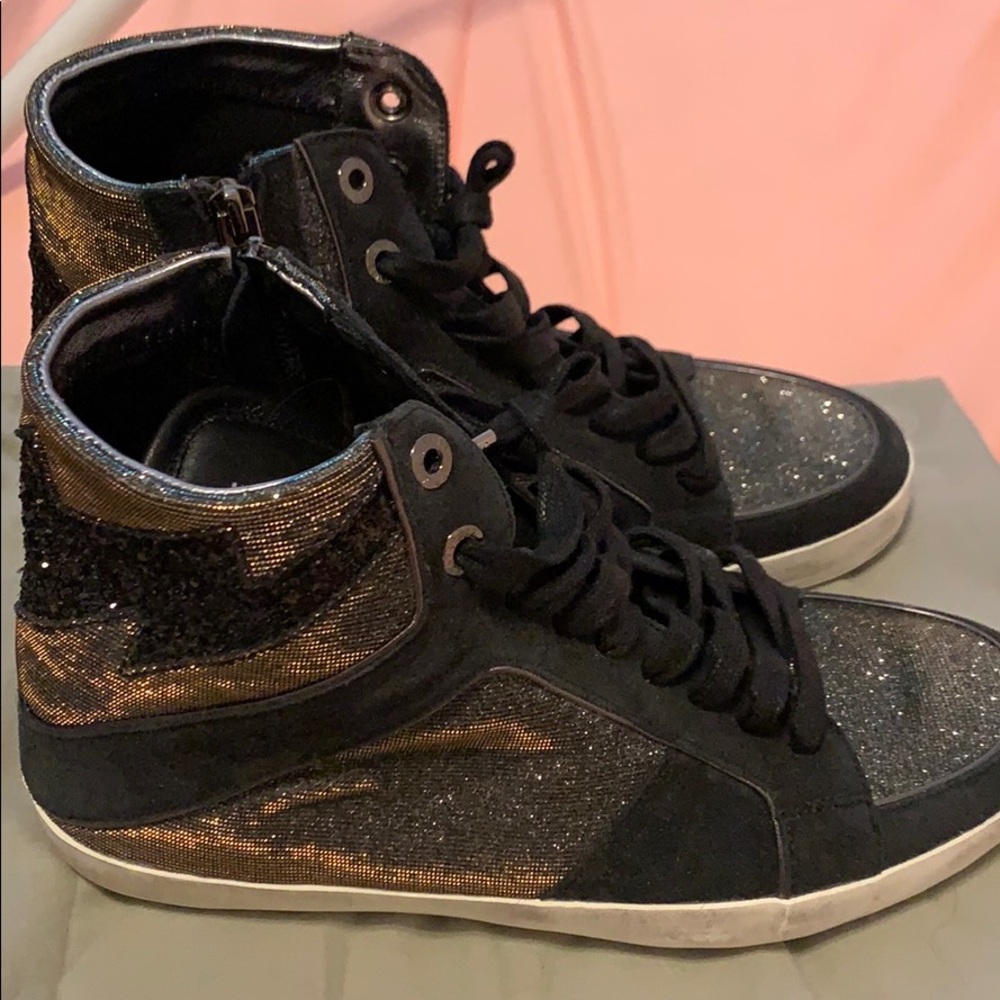 High top glitter zadig sneaker